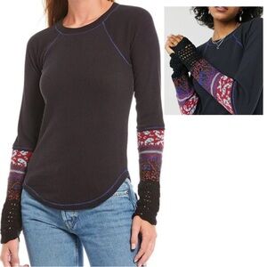 Free People In The Mix Cuff knit thermal long sleeve